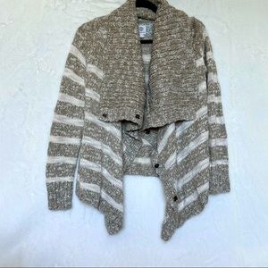 Element Women’s Beige and Green Cowl Neck Cardigan